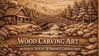 Incredible Wood Carving Art | Hand Carved Wooden House & Bridge Landscape