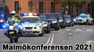 Swedish police and security cars escorting politicians  [SE | 10.2021]