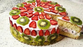 Asan Tort resepti.Meyvəli Yüngül Əsl Yay Tortu resepti 💯✔Kolay Pasta Tarifi.Фруктовый Торт.