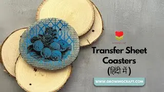 Transfer sheet craft tutorial Coaster Making ideas - Mixed media art with chalk paint diy home decor