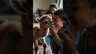 Pure Bond Between a Small Boy and Camel🐫💋 #CamelBaby#DesertLife#CamelLove