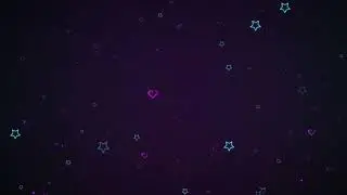 5 Min Neon Hearts & Stars Particles | Glowing Love Loop 4K Background