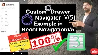 Custom Drawer Navigator in React Navigation v5 Tutorial|React Native Drawer Navigator Example