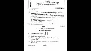 Engineering mathematics 2. Sem Sem math paper rtu 2023.