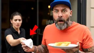 Undercover Boss Orders Garlic Bread, Freezes When Waitress Hands Him A Napkin With Chilling Warning
