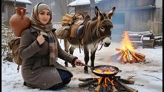 Secrets of life in a cold winter village / Daily life of a rural nomad girl / House cleaning