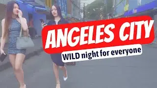 Angeles City WILD night on the town | ASMR walking tour street life scenes [4k]