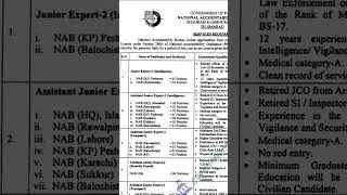 Nab National Accountability Bureau is Pakistan's jobs 2023|today all jobs update