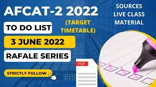 To Do List For AFCAT 2 2022#3 June 2022 #AFCAT Target Timetable#Afcat2022#Afcatexam
