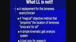 LAMENESS LOCATOR 1: WHAT IT IS AND WHAT IT IS NOT