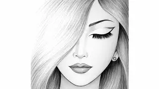 How to Draw a Girl Face – Step by Step | Pencil Sketch of a Girl's Face | Chitra 