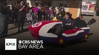 Oakland boy paralyzed by stray bullet gifted mobile Halloween costume that fits around wheelchair