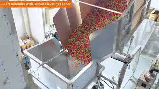 Cart Unloader WIth Bucket Elevating Feeder--Focus Machinery