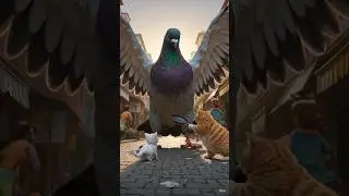 Cats vs Giant Pigeon | Funny Cartoon Short