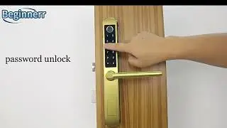 Gold stainless steel 304 smart aluminum door lock 85mm mortise for UPVC grill sliding door