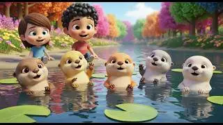 Five Little Baby Otters Float Float Float | Relaxing Water Song for Kids