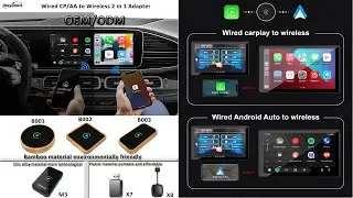 How to converts wired #carplay/android auto to wireless via the #iheylinkit  CP/AA Adapter 2 in 1