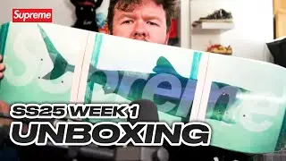 Supreme SS25 Week 1 Unboxing: Damien Hirst Decks, Double Knee Pants & More 🔥
