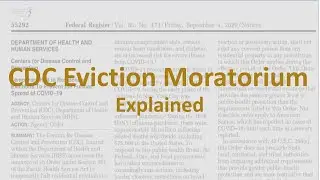 CDC Eviction Moratorium Explained