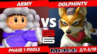 Genesis 6 SSBM - Army (Ice Climbers) VS DolphinTV (Fox) Smash Melee Pools
