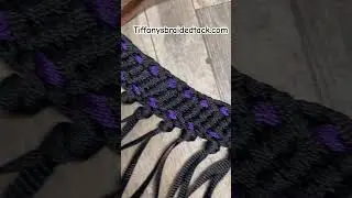 Black mule tape tripping collar with leather tugs and purple lacing #horsetack #horseriding #horse