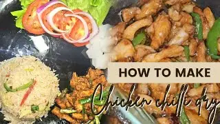 How To Make Chicken Chilli Dry With Egg Fried Rice in Restaurant Style By Desi Masala