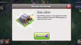Repairing Gem Mine Building - Clash of Clans | Free Gems | Gem Mine Rebuilding