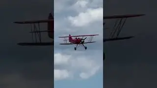 Waco UPF-7 landing at republic airport