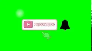 pink subscribe button green screen