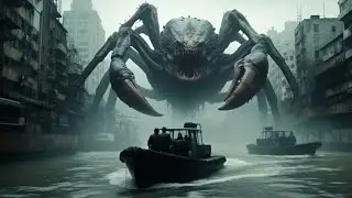 KAIJU ATTACK! Giant Crab Monster Chases Military Boats in Flooded City