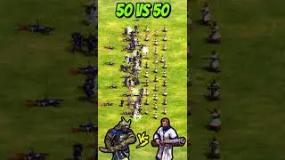 50 Elite Samurai vs 50 Elite Janissaries (AoE2) #Shorts