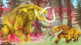 3 Woolly Mammoth Vs Mammoth Elephant turns into Zombie Mammoth | Rhinoceros attack Mammoth