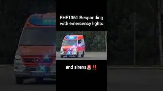 Helsingin pelastuslaitoksen ambulanssi l&auml;htee teht&auml;v&auml;lle🚨#emergency #ambulance #EHE1361 #fyp #short