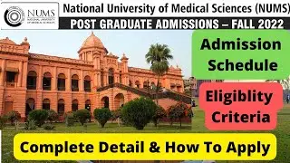 National University Of Medical Sciences NUMS Admissions 2022 | NUMS University Admissions 2022