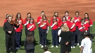 WSH@BOS: Children's choir sings national anthem