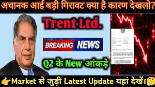Why Trent Crash Today? Trent Share Latest News 🔴 New Trent Ltd Q2 figures out | Trent Q2 Business