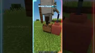 Water pump tutorial in minecraft🌊🚿 #shorts