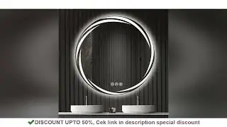 Anti-fog LED Bathroom Mirror Circle Backlit HD Wall Mounted Vanity Mirror Shatterproof 3 Colors Ligh