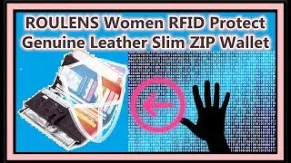 ROULENS Women RFID Genuine Leather slim zip Wallet Bifold Multifunction Purse FULL REVIEW