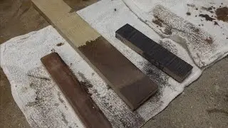 Aging wood using iron acetate solution and black tea