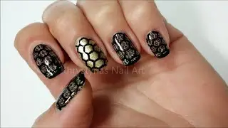 Geometric Nail Art | Freehand & Lace Stamping
