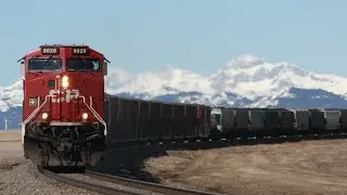 6 Units Leading w/ DUAL Union Pacific's!! Canadian Pacific Mixed (CP 464) East near Pincher Creek,AB