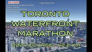 Toronto Waterfront Marathon 2024: fly over the marathon course! Video of the race path.