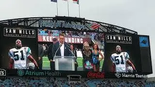Sam Mills introduction into the Hall of Fame at Panthers game