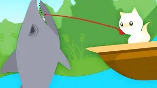 CAT CATCHES A SHARK! - Cat Goes Fishing Part 3 | Pungence