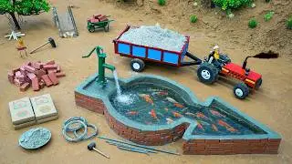 Mini Diy tractor making Hand pump | Cement and Bricks Construction Project | Hand Pump Village water