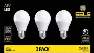 SELS LED A19 Led Light Bulb 10 Watts