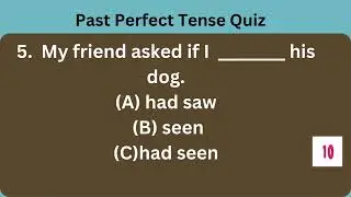 Past Perfect tense - Grammar Quiz in English