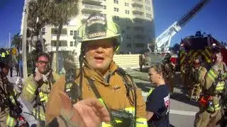 Hollywood Professional Firefighters responding to a high-rise fire by Biglin Photography.