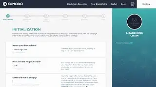 Preview of Komodo's Custom Blockchain Generator Web App